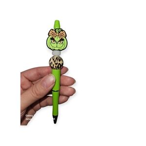 Leopard Girlie Grinch Pen Green